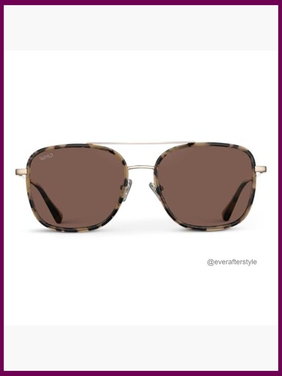 Polarized Square Aviator Sunglasses with Acetate & Stainless Steel Frame main image 5